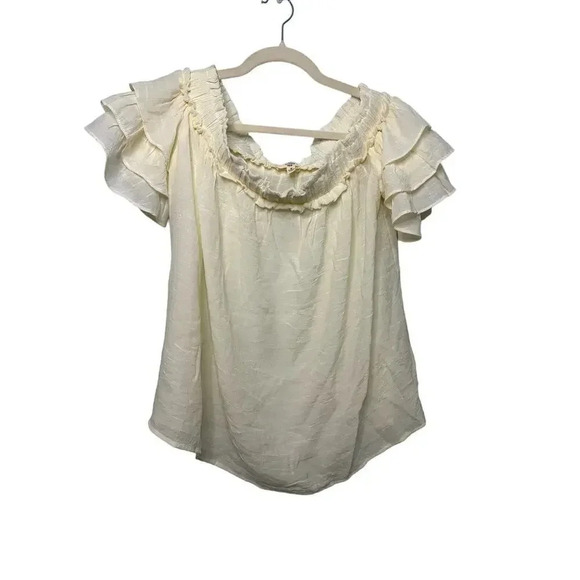 Entro Off Shoulder Blouse Size Medium Sheer Flowy Beachy - Picture 2 of 6
